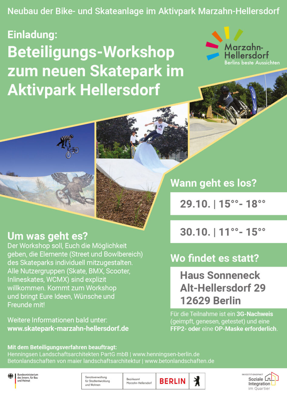 Berlin Marzahn-Hellersdorf Skatepark Workshop-Flyer