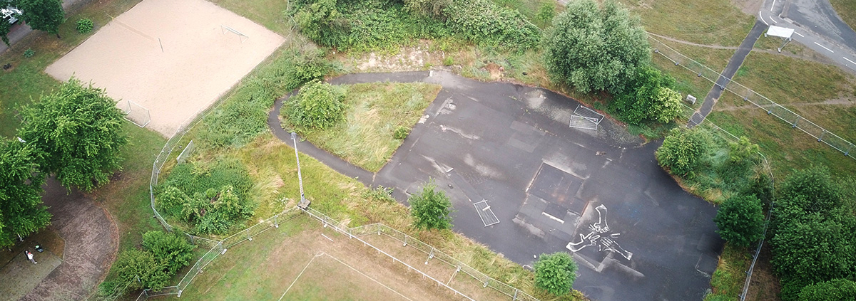 Lüneburg Skatepark und Pumptrack, Luftaufnahme vom 210701