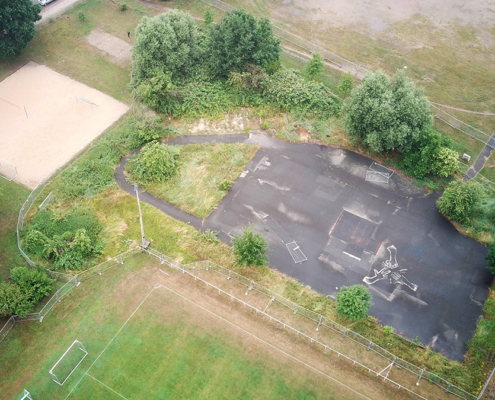 Lüneburg Skatepark und Pumptrack, Luftaufnahme vom 210701