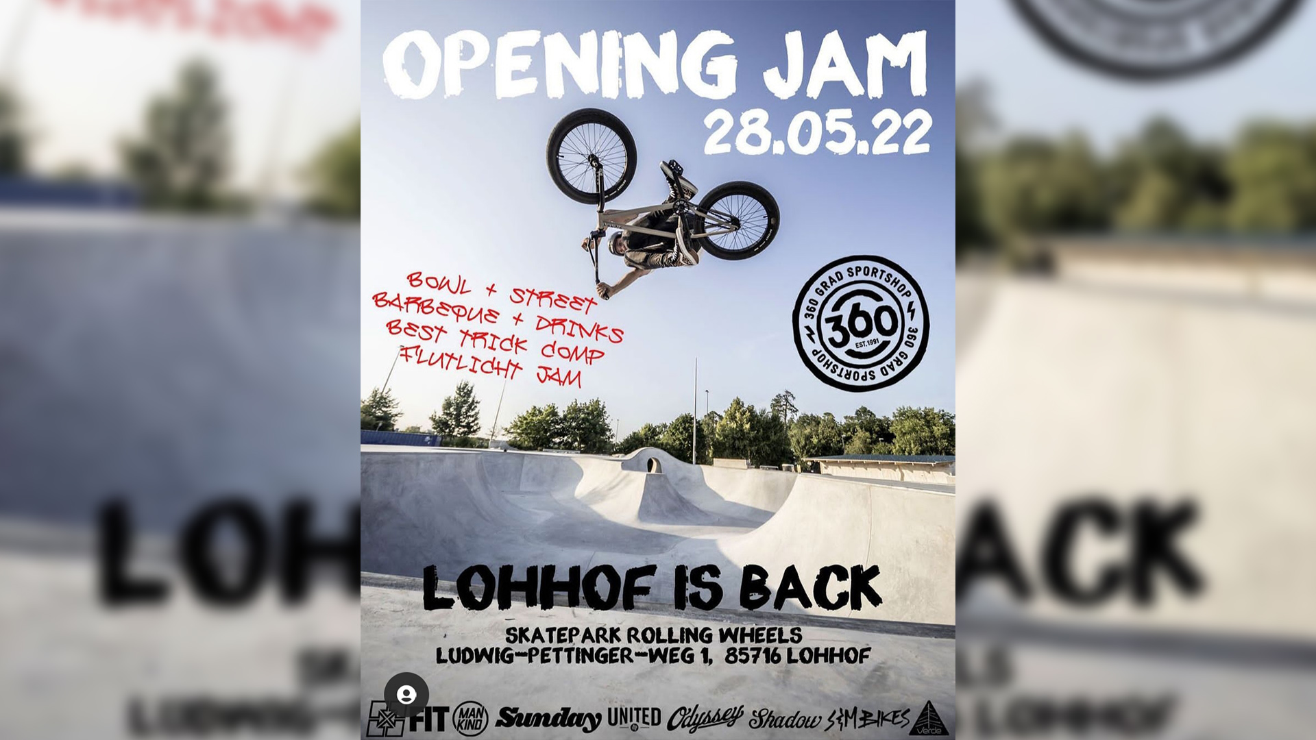 BL - Post - Skate- und Bikepark Lohhof - Opening Jam 220528 Poster
