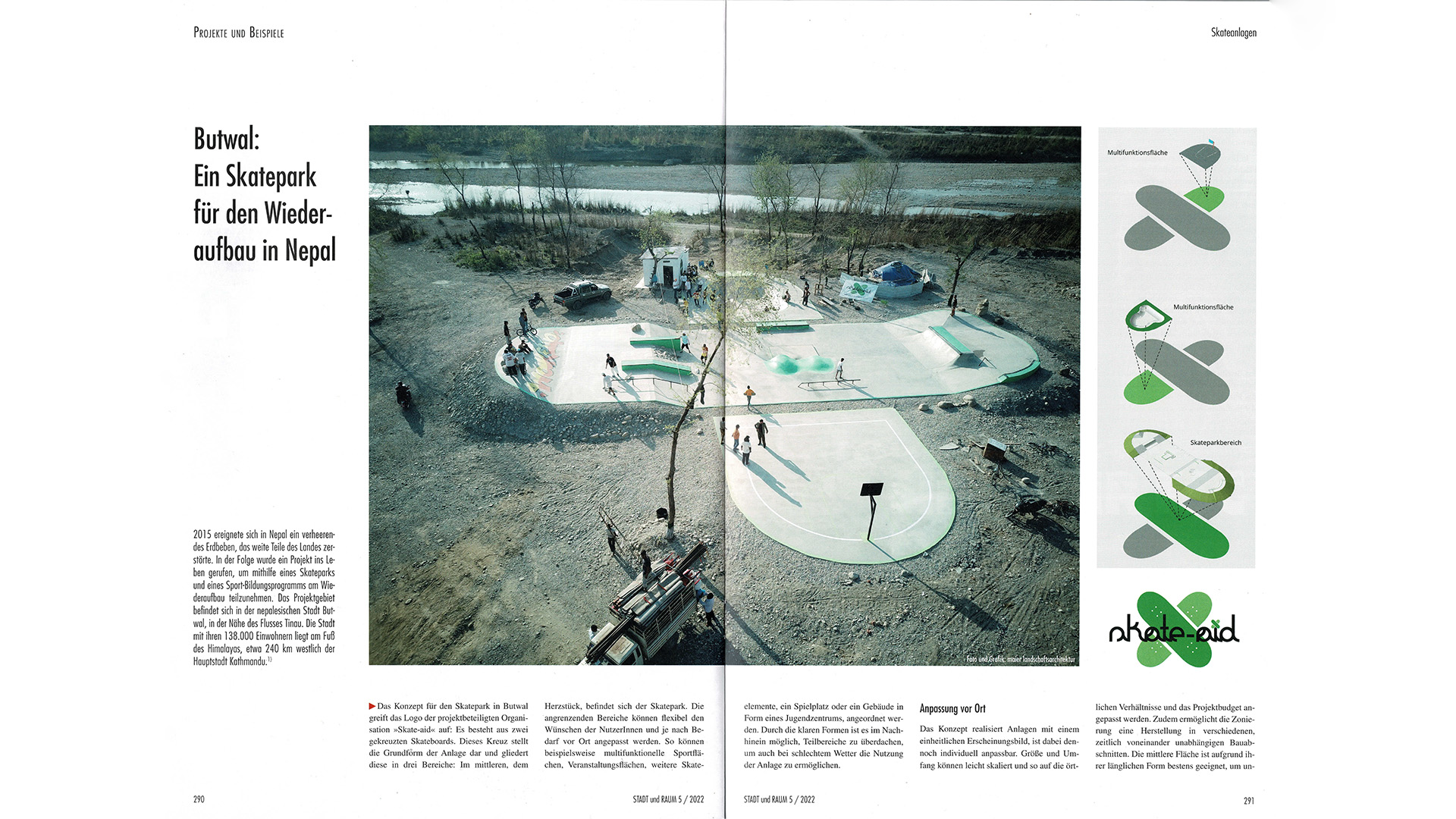 BL Post - Veröffentlichung_Stadt und Raum - 2022 Ausgabe5 - Skatepark Butwal Nepal