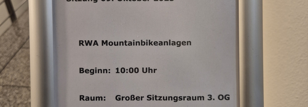 Schild zur FLL Regelausschusssitzung