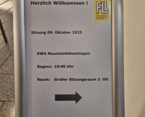 Schild zur FLL Regelausschusssitzung